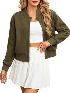 Chaqueta Letterman Personalizada Bordada para Mujer, Chaqueta Varsity Corta de Béisbol, Proveedor al por Mayor - Product Image 6