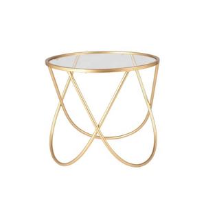 โต๊ะข้างโซฟาเฟอร์นิเจอร์หรูหรา ขนาดมาตรฐาน ชุบเงินเงา โต๊ะกาแฟโลหะตกแต่งสำหรับใช้ในบ้าน - Product Image 4