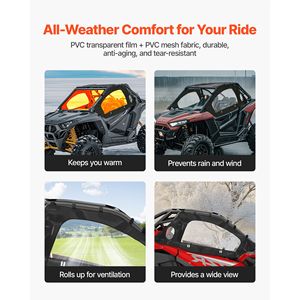 Porte Superiori per Cabina Polaris RZR PRO XP/Turbo R 2020-2024, Antivento, con Cerniera Migliorata, Porte Superiori Morbide UT - Product Image 3
