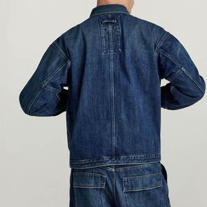 Custom High Quality Vintage Blue <b>Denim</b> <b>Jacket</b> <b>Men</b> Loose Fit Cotton Jean Coat Streetwear Multi-Pocket Casual Outerwear <b>Jackets</b> - Product Image 4