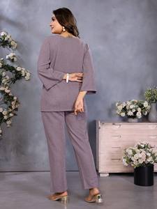 Ensemble haut et bas pour femmes à la mode, tissu importé, collection haut de gamme - Product Image 4