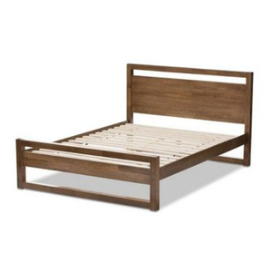 Cadre de lit minimaliste en bois de manguier écologique et durable avec sommier à lattes, design de sommier king size - Product Image 1