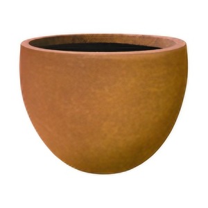 Jardinière ronde en Fiberstone aspect Corten rouillé Hamilton 67, 67x67x51cm, grande jardinière d'intérieur/extérieur, résistante aux intempéries, Vietnam - Product Image 1