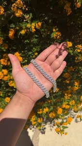 Luxury 925 Silver Diamond <b>Bracelet</b> Round Brilliant Cut Channel Setting Chain Link Unisex Everyday Wear <b>Bracelet</b> for Unisex - Product Image 5