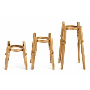 Support pour plantes en bois de manguier en gros |   Support de jardinière réglable en hauteur Inde - Product Image 5