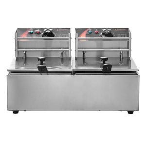 Friggitrice Elettrica Professionale da Banco con Doppio Serbatoio Rimovibile, Capacità 10L in Acciaio Inox per Uso Ristorante - Product Image 2
