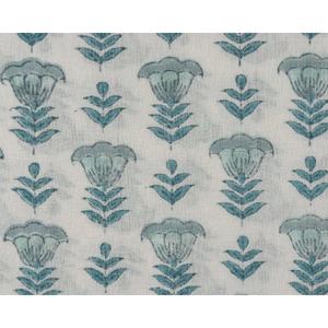 Tela de algodón 100% con estampado Floral Aqua Blue para mujer, tejido indio de bloque a mano para ropa - Product Image 3