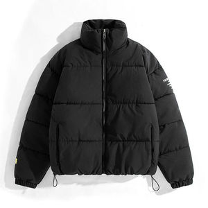 <b>Men's</b> Gray Hooded Puffer <b>Jacket</b> <b>Lightweight</b> Insulated Winter Outerwear with Zipper Closure Casual Style - Product Image 3