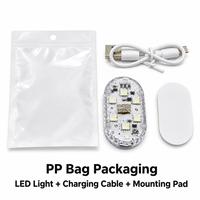 Lampe tactile LED pour voiture, rechargeable par USB, éclairage d'ambiance intérieur, lampe de lecture, 6 LED, éclairage de l'espace des pieds, vente en gros