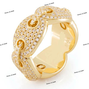 925 Silver Hip Hop Round <b>Ring</b> Trendy Round <b>Moissanite</b> <b>Ring</b> Rapper Style <b>Moissanite</b> Diamond <b>Ring</b> for Unisex - Product Image 2