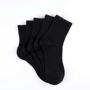 <b>Women's</b> Crew <b>Socks</b> <b>White</b> 100% Cotton Breathable Knitted Solid Color Daily Use Spring Regular Fit - Product Image 2