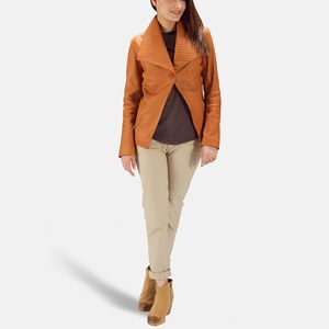 Chaqueta de Cuero para Mujer de Estilo Retro con Acabado Desgastado, Estilo Único y Carácter Distintivo, Chaquetas de Cuero Transpirables - Product Image 2