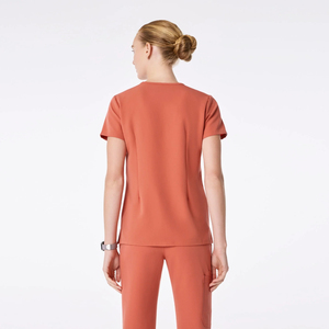 Tenues médicales pour femmes à manches courtes avec logo personnalisé, ensembles d'uniformes extensibles et respirants pour infirmières, blouses pour femmes, vêtements d'hôpital pour médecins - Product Image 4