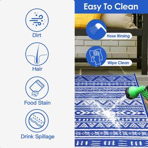 Tappeto Reversibile Impermeabile per Esterni 4.98x8FT, Tappeto in Plastica Portatile per Interni con Borsa per il Trasporto, Ideale per Picnic e Attività in Patio - Product Image 4