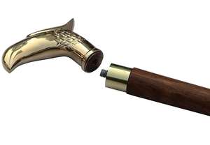 Brass Eagle Head Wooden <b>Walking</b> Cane Hand <b>Carved</b> Decorative <b>Walking</b> <b>Stick</b> Custom Logo OEM Wholesale - Product Image 5
