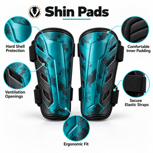 High Quality Athletic <b>Shin</b> <b>Pads</b> Impact Resistant Shell Adjustable Soft Inner Padding Customizable Leg Guards for Comfortable - Product Image 6