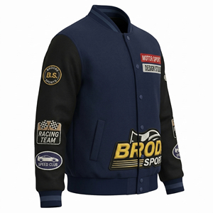 Veste de moto vintage personnalisée pour homme de haute qualité, broderie, patch, style NASCAR F1, OEM ODM, veste personnalisée - Product Image 5