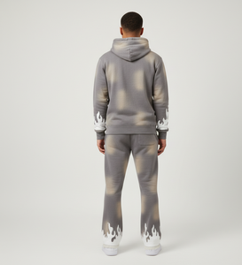 Conjunto Deportivo Unisex Estilo Streetwear, Lavado Ácido, Vintage, con Capucha, Pantalones Deportivos con Parches Desgastados - Product Image 3