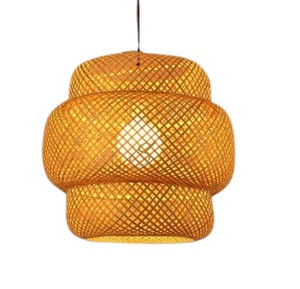 Abat-jour moderne en rotin, suspension cocon, écran de lampe suspendue en osier tressé en croix pour la décoration de restaurant - Product Image 3