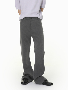 Sustainable Recycled Polyester Wide <b>Pants</b> Men Eco Friendly Plaid Patterned Front Pleated Loose Trousers - Product Image 5