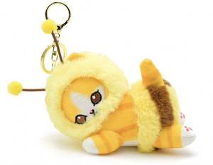 Wholesale 13cm Cute Kitten Shark Cat <b>Bee</b> Keychain Stuffed Plush Toy Keyring Pendant Honeybee Doll <b>Charm</b> Gifts Children Keychain - Product Image 3
