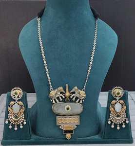 Premium Quality Necklace Set Beautiful <b>Elephant</b> Motifs Unique Design Suits All Outfits Traditional Pendant Necklace With Earring - Product Image 5