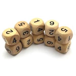 <b>Wood</b> Game Dice Cube Handmade Timber Gaming <b>Block</b> Educational Counting Dice Math Activity Montessori Learning Material - Product Image 2