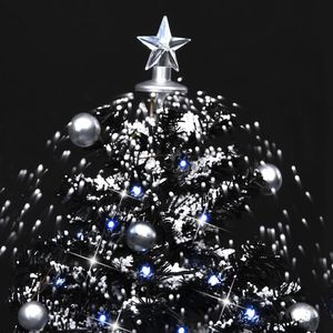 2 ft nero PVC nevica albero di natale con Base ombrello decorazione festiva per le vacanze - Product Image 6