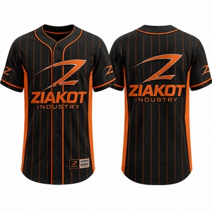 ZIAKOT Men's Black Red <b>Baseball</b> Jersey Short Sleeve Moisture Wicking Authentic <b>Baseball</b> Apparel Industry Logo Print - Product Image 5