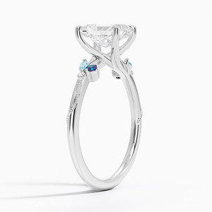 Bague BOJ 0107 en argent 925 avec alexandrite de laboratoire taille radiant, sertie de griffes, solitaire, 2 carats, couleur D, moissanite VVS1, certifiée GRA - Product Image 2