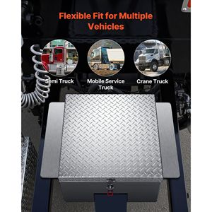 Cassetta Portautensili in Alluminio Resistente per Camion con Piastra Diamantata, Capacità 220 Libbre, Organizer per Stoccaggio, Cassetta Portautensili Robusta per Camion - Product Image 6