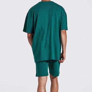 Ensembles de survêtements en coton tricoté de haute qualité personnalisés, style streetwear, surdimensionnés, imprimés en sérigraphie, respirants, décontractés, pour l'été - Product Image 2