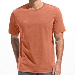 T-shirt délavé à l'acide avec marbrure gris clair sur toute la surface, coupe classique, mélange de coton doux, col rond, manches courtes - Product Image 4