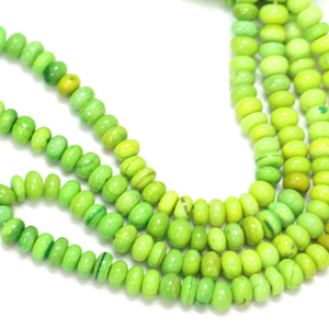 Cuentas de Ópalo Verde Neón: Rondelles de Piedras Preciosas AAA, Tira de 15 Pulgadas - Product Image 4