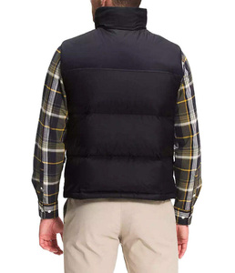 High Quality Men's Yellow Stand Collar Puffer Vest Zipper Closure Windproof Casual Winter Outerwear Solid Color Polyester Waddin - Product Image 4