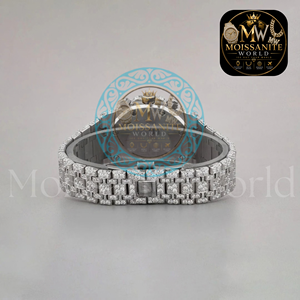 Diamond Dial Quartz Chronograph Watch Stainless Steel Bracelet <b>Wristwatch</b> Date Display Luxury Dress Wrist Watch For Party - Product Image 4