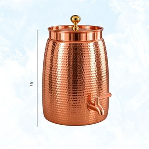 Distributeur d'eau en cuivre martelé avec robinet en laiton, style vintage, pour la maison, en cuivre authentique - Product Image 4