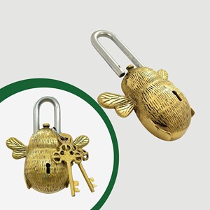 Amazons <b>Padlock</b> Honey Bee Shaped Finish Affordable Lock Rust Resistance Perfect <b>Padlock</b> Polished <b>Padlock</b> Unique Shape for House - Product Image 4