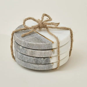Marble <b>Coasters</b> For Dining Table With Natural Stone Finish Heat Resistant <b>Drink</b> <b>Coasters</b> For Kitchen Use - Product Image 1