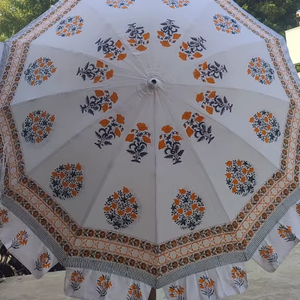 Sombrilla de Algodón con Estampado a Mano |   Sombrilla de Jardín con Diseño Floral |   Sombrilla de Sol Hecha a Mano |   Sombrilla Decorativa para Bodas |   Sombra para Exteriores - Product Image 1