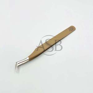 Pinzas Rusas Tipo L para Extensión de Pestañas con Forma de Corazón, Pinzas de Acero Inoxidable con Logotipo Personalizado - Product Image 2