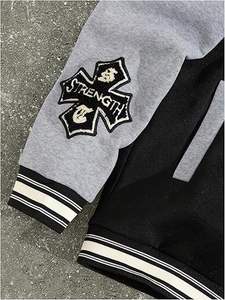 Veste d'hiver confortable pour homme, style Letterman, col montant, logo sur le devant, coupe-vent, haute qualité, écologique, à prix raisonnable - Product Image 3