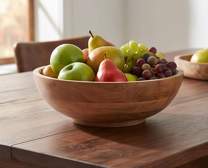 Elegante tazón de madera impreso a mano, tazón decorativo para servir en la mesa, para el hogar, la cocina, el comedor, para exhibir y como regalo. - Product Image 4