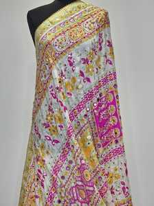 Wedding Wear Mirror Shawls Fashion Scarves & <b>Hijabs</b> Elegant Traditional Embroidery Festive Party Wear Women Wholesale Clothing - Product Image 3