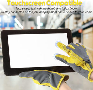 Gants de conducteur en cuir souple de qualité supérieure avec dos respirant en Spandex, coutures renforcées, compatibles écran tactile, pour le jardinage et le travail - Product Image 4