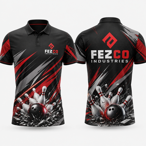 Custom <b>Bowling</b> Polo Jersey for Men <b>Bowling</b> Out Fit Quick Dry Uniforms <b>Bowling</b> Shirts Sublimation Printed - Product Image 4