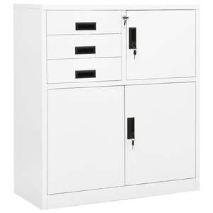Archivador de Oficina Mediano de Acero Blanco, Archivador Rectangular para Uso en Oficina - Product Image 1