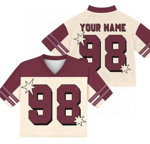 เสื้อเจอร์ซีย์ตาข่ายคุณภาพพรีเมียม ทรงครอป คอวี แขนสั้น ป้องกันแบคทีเรีย สำหรับผู้หญิง สตรีทแวร์  สามารถสั่งทำชื่อและหมายเลขได้ - Product Image 3