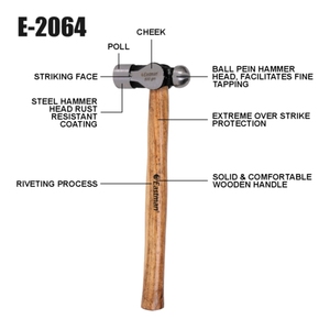 Marteau de machiniste à tête fendue Eastman Factory, manche en bois, E-2064, vente chaude - Product Image 6