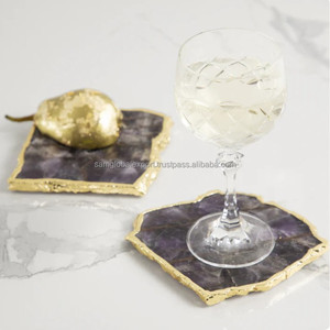 Custom Polished <b>Agate</b> Design Eco-Friendly Antique Imitation <b>Coaster</b> Set Unique Stylish Tabletop Natural Stone Home Decor Art - Product Image 4